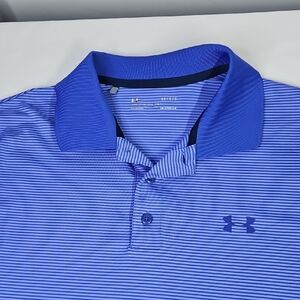 Under Armour Men's Blue Striped Polo Shirt